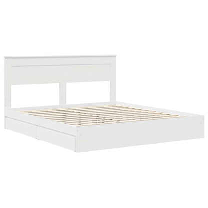 Storage Bed with Headboard White 180 x 200 cm Engineered Wood