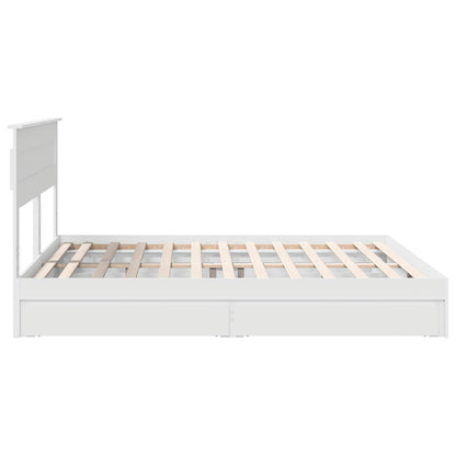 Storage Bed with Headboard White 180 x 200 cm Engineered Wood