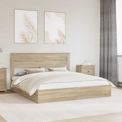 Storage Bed with Drawer Sonoma Oak 180 x 200 cm Engineered Wood