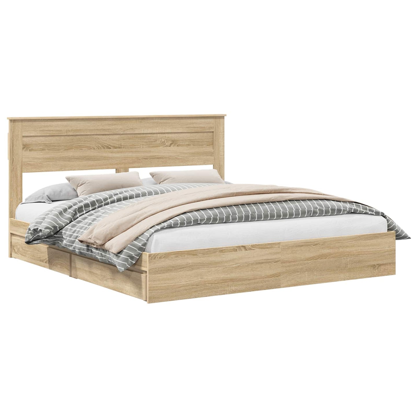 Storage Bed with Drawer Sonoma Oak 180 x 200 cm Engineered Wood