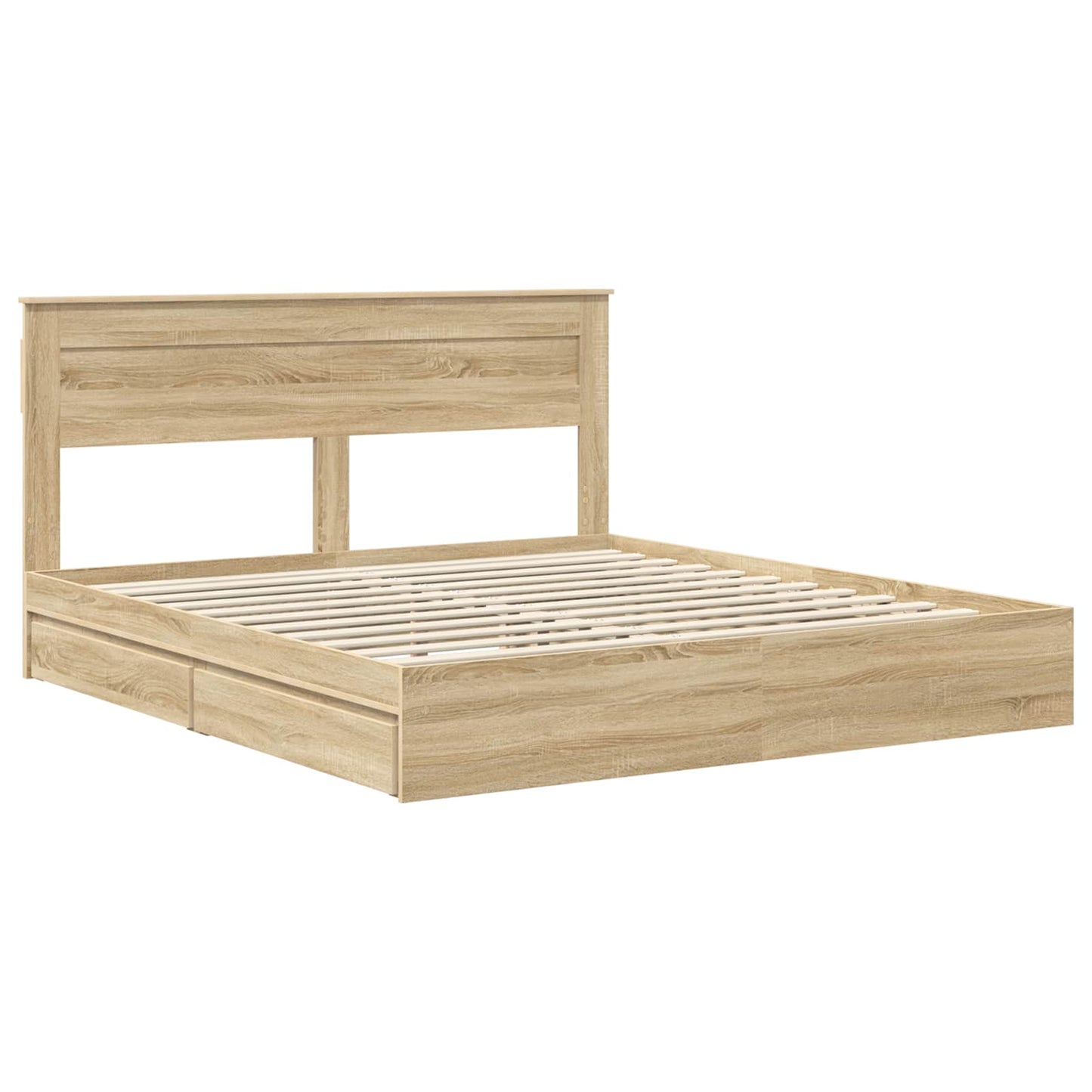 Storage Bed with Drawer Sonoma Oak 180 x 200 cm Engineered Wood