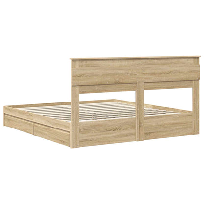 Storage Bed with Drawer Sonoma Oak 180 x 200 cm Engineered Wood