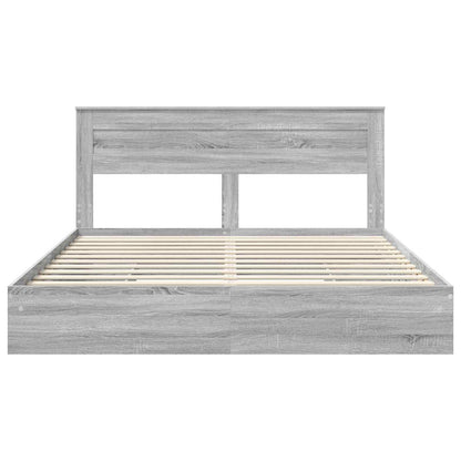 Storage Bed Grey Sonoma 180 x 200 cm Engineered Wood