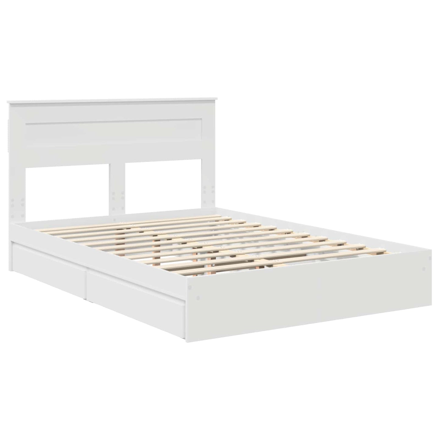 Storage Bed with Headboard White 160 x 200 cm Engineered Wood
