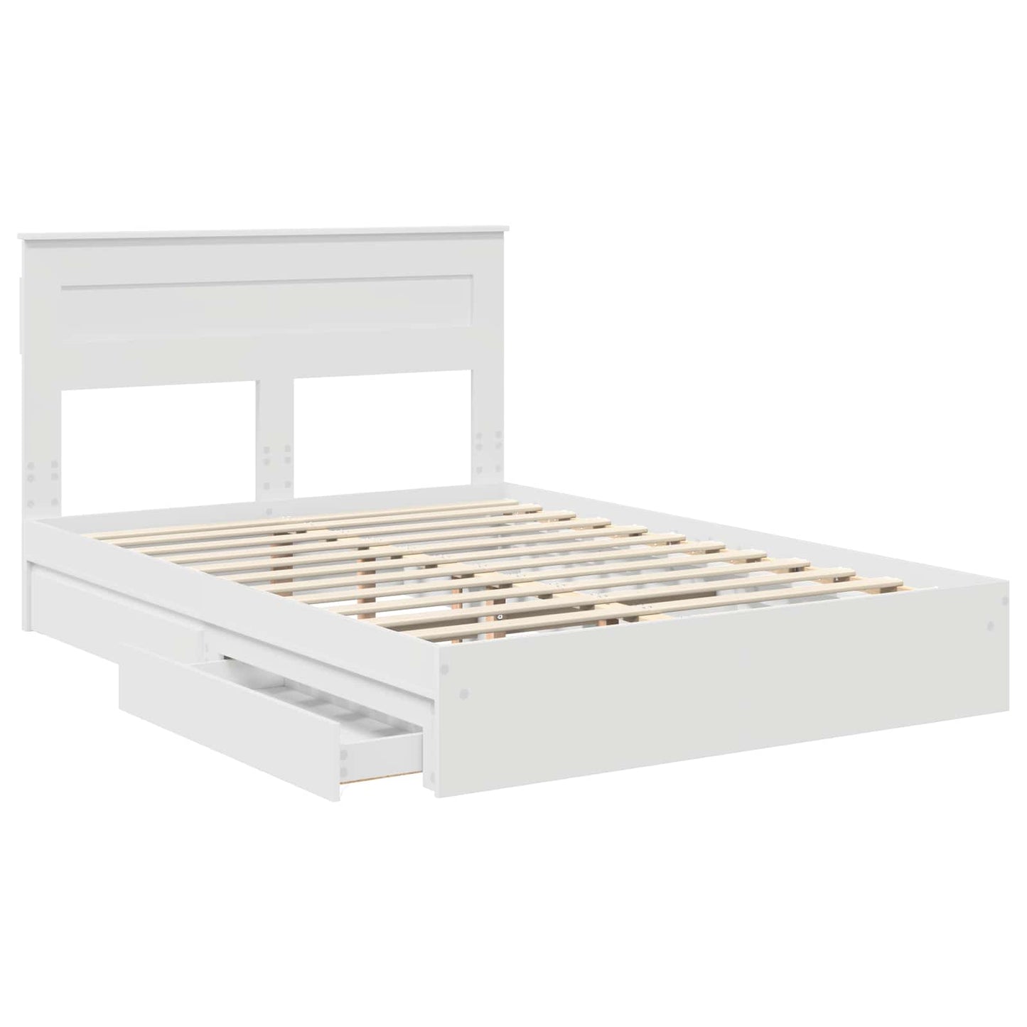 Storage Bed with Headboard White 160 x 200 cm Engineered Wood