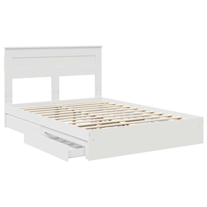 Storage Bed with Headboard White 160 x 200 cm Engineered Wood