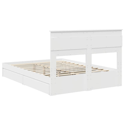 Storage Bed with Headboard White 160 x 200 cm Engineered Wood