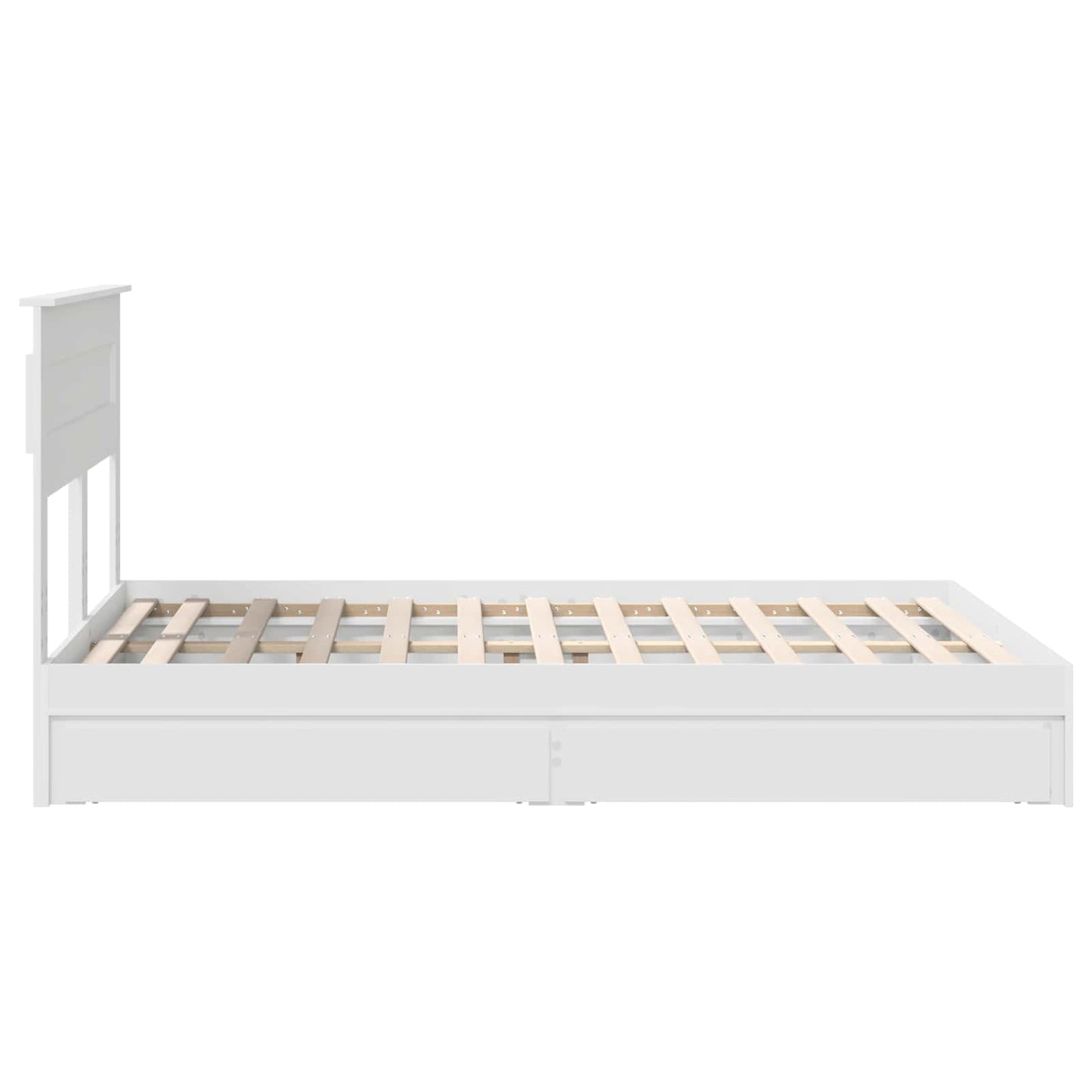 Storage Bed with Headboard White 160 x 200 cm Engineered Wood