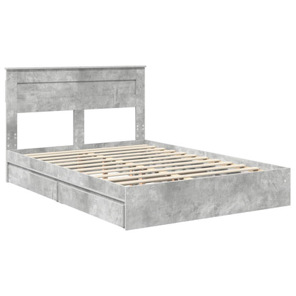 Storage Bed Concrete Grey 150 x 200 cm Engineered Wood