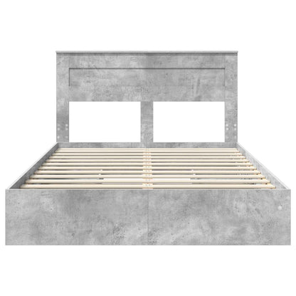 Storage Bed Concrete Grey 150 x 200 cm Engineered Wood