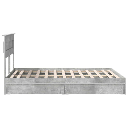 Storage Bed Concrete Grey 150 x 200 cm Engineered Wood