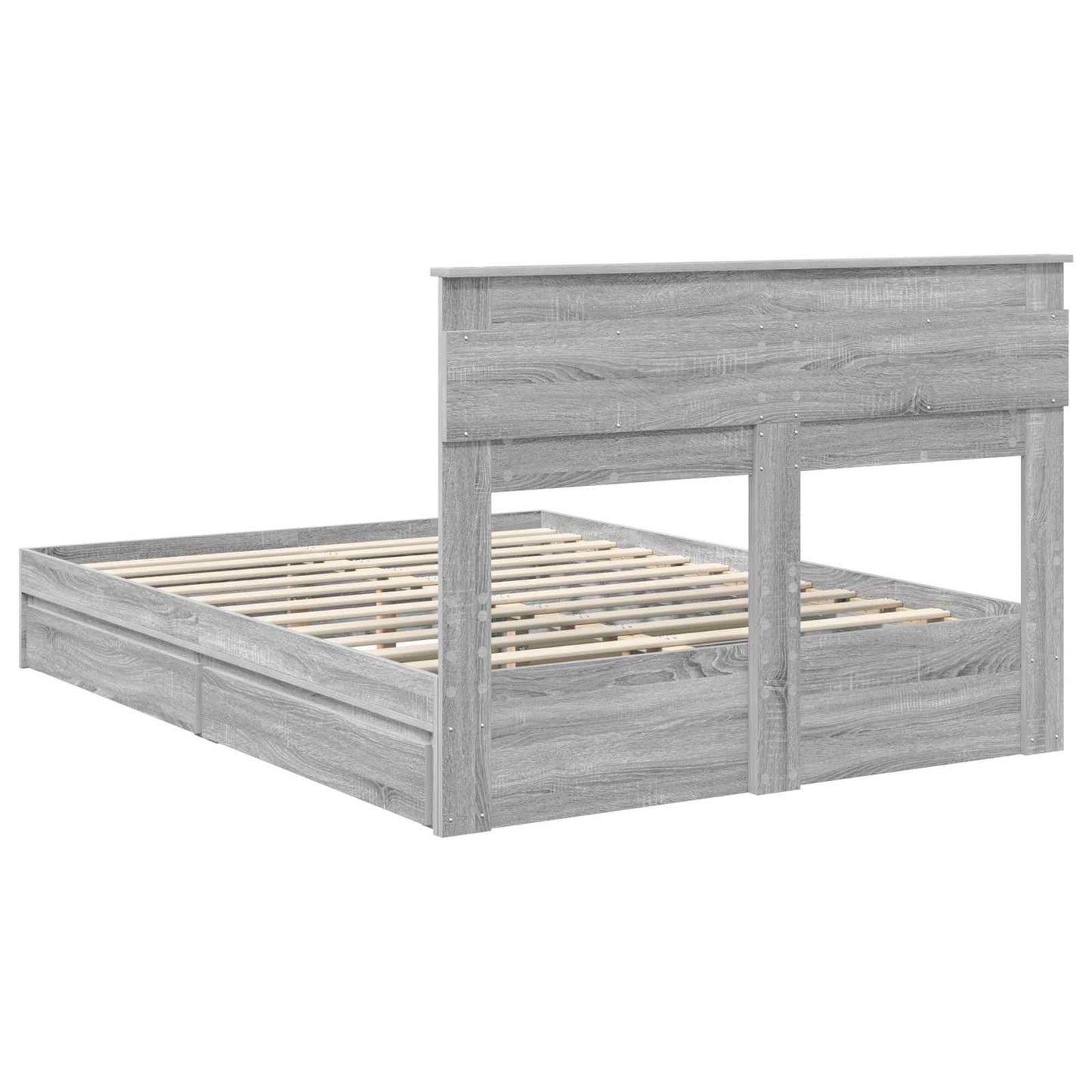 Storage Bed Grey Sonoma 150 x 200 cm Engineered Wood