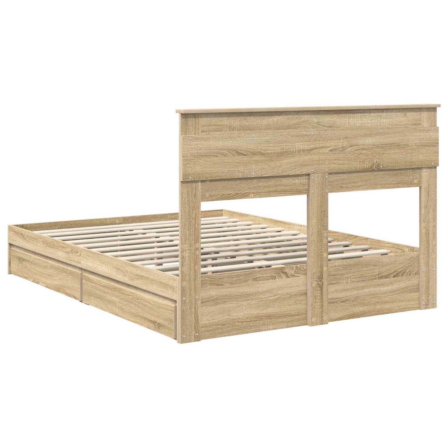 Storage Bed with Drawer Sonoma Oak 140 x 190 cm Engineered Wood