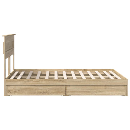 Storage Bed with Drawer Sonoma Oak 140 x 200 cm Engineered Wood