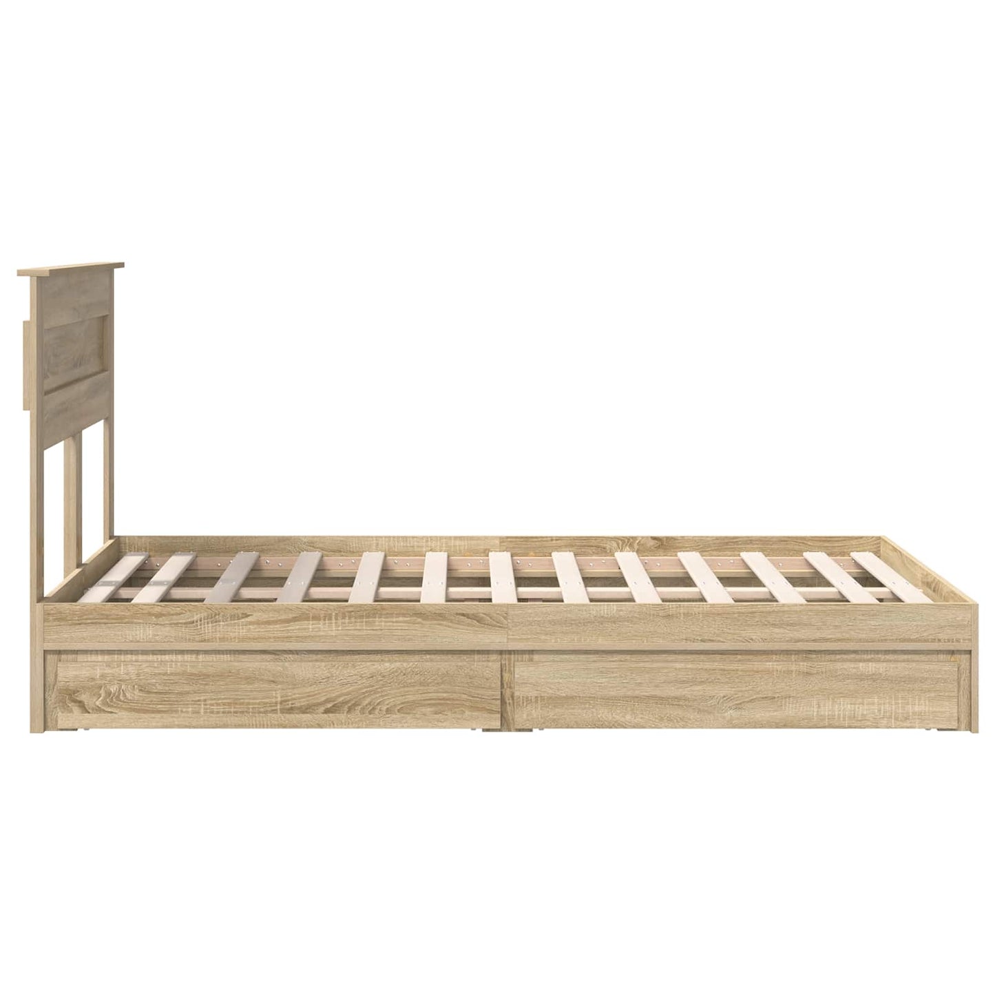 Storage Bed with Drawer Sonoma Oak 135 x 190 cm Engineered Wood