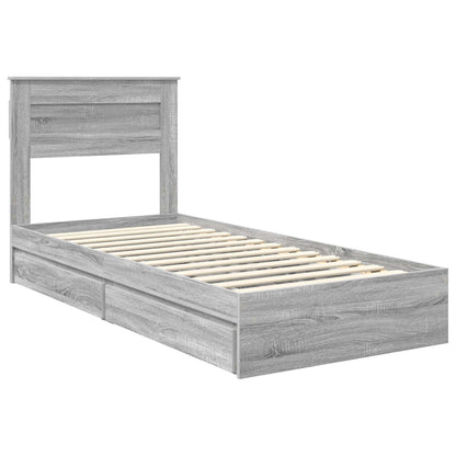 Storage Bed Grey Sonoma 100 x 200 cm Engineered Wood