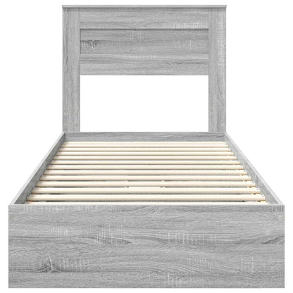 Storage Bed Grey Sonoma 100 x 200 cm Engineered Wood