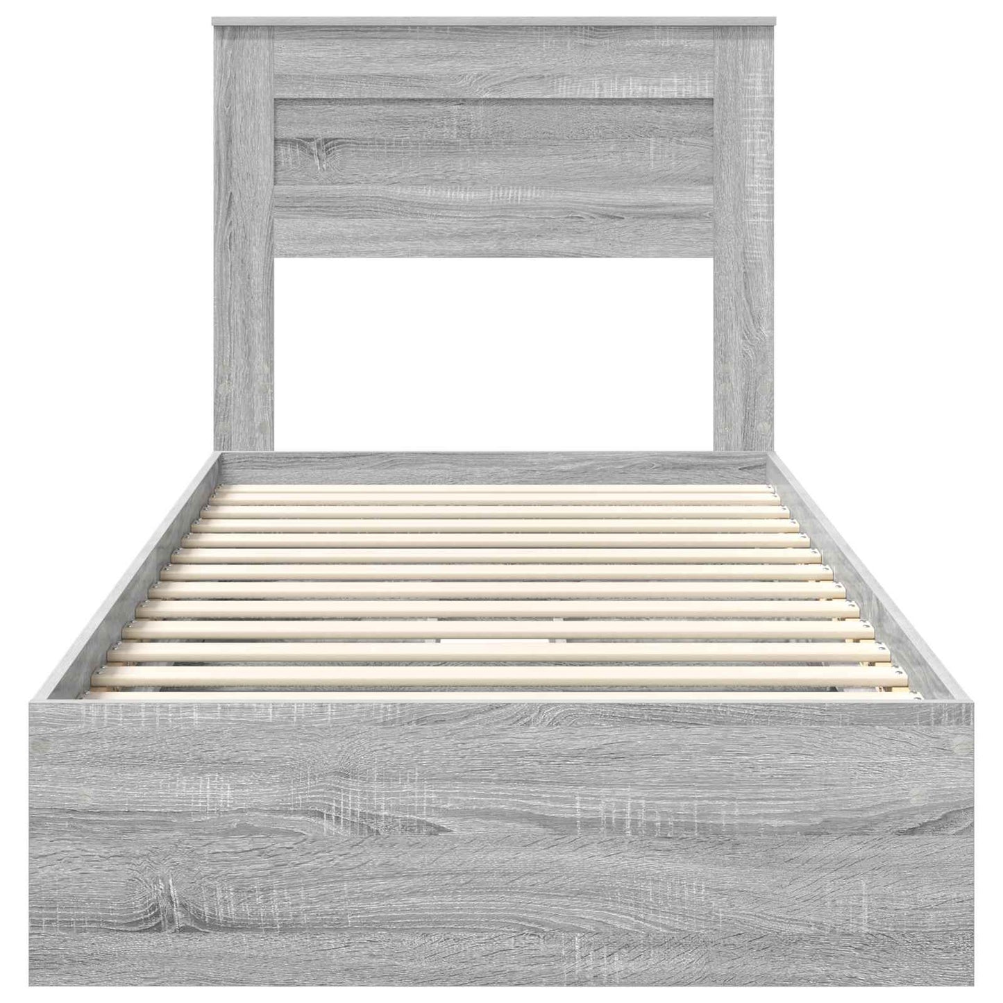 Storage Bed with Drawer Grey Sonoma 90 x 200 cm Engineered Wood
