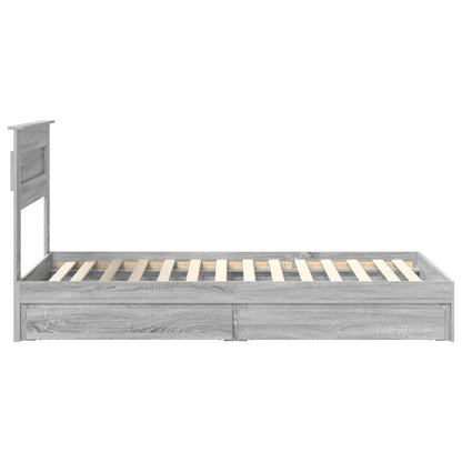 Storage Bed with Drawer Grey Sonoma 90 x 200 cm Engineered Wood