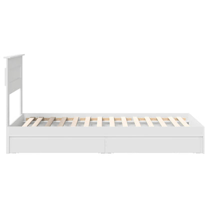Storage Bed with Headboard White 75 x 190 cm Engineered Wood
