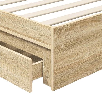 Storage Bed with Drawer Sonoma Oak 75 x 190 cm Engineered Wood