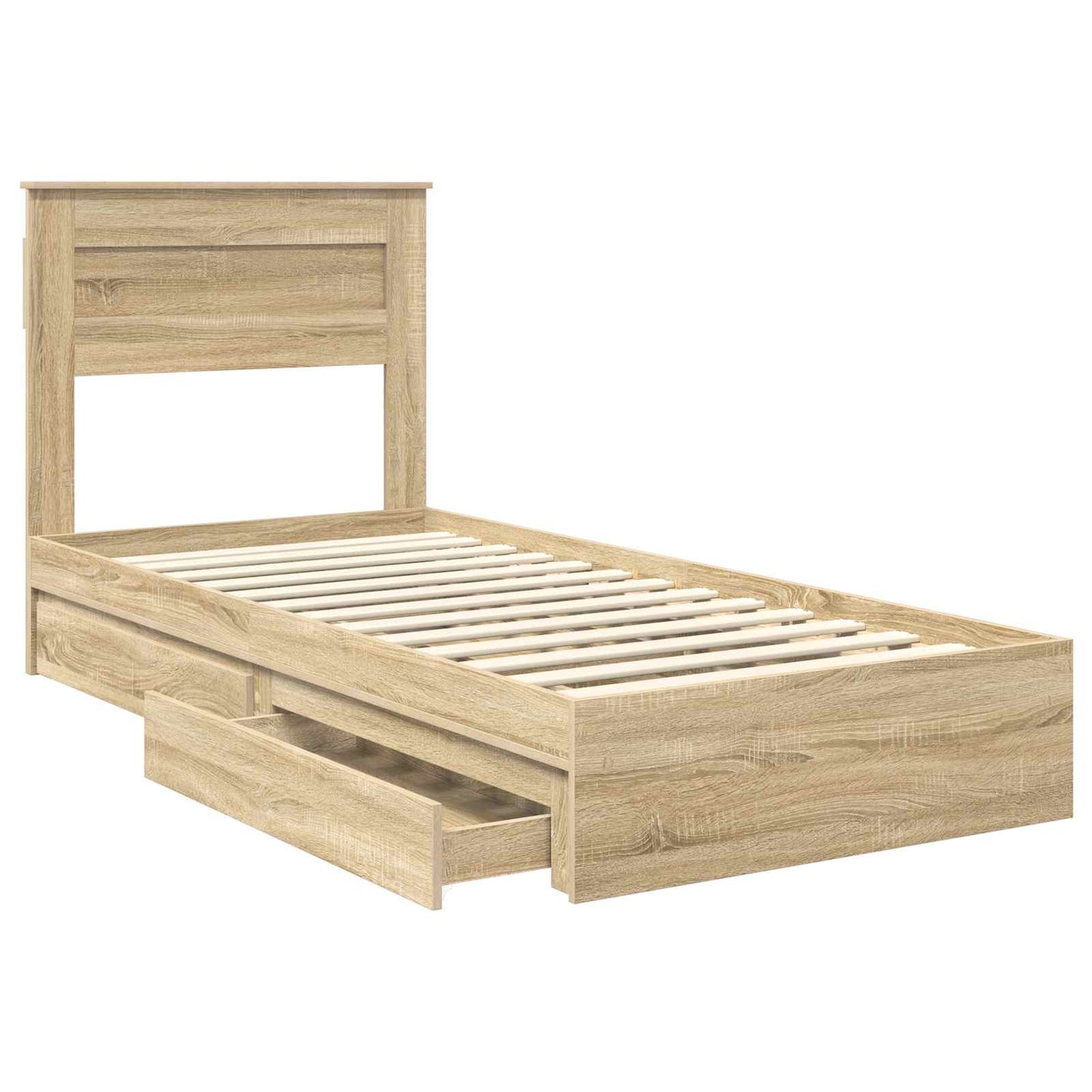 Storage Bed with Drawer Sonoma Oak 75 x 190 cm Engineered Wood