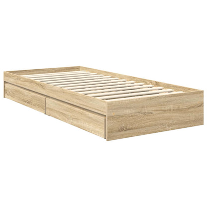 Storage Bed with Drawer Sonoma Oak 75 x 190 cm Engineered Wood