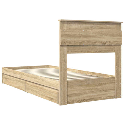 Storage Bed with Drawer Sonoma Oak 75 x 190 cm Engineered Wood