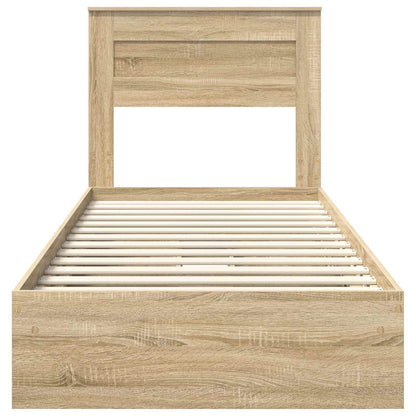 Storage Bed with Drawer Sonoma Oak 75 x 190 cm Engineered Wood