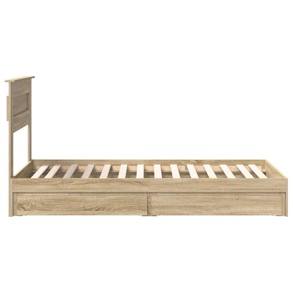 Storage Bed with Drawer Sonoma Oak 75 x 190 cm Engineered Wood