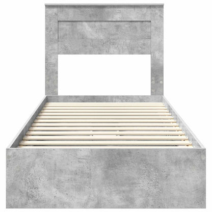 Storage Bed Concrete Grey 75 x 190 cm Engineered Wood