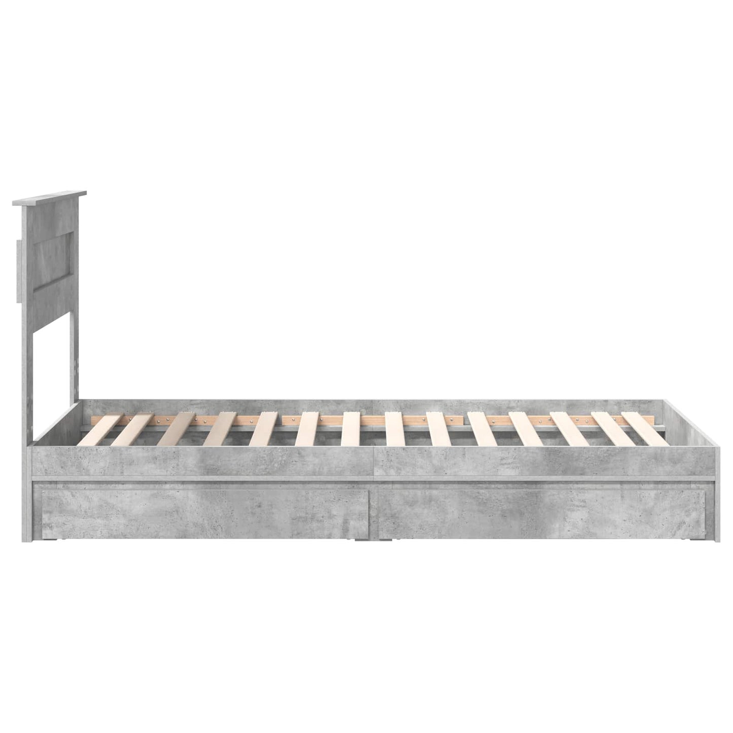 Storage Bed Concrete Grey 75 x 190 cm Engineered Wood