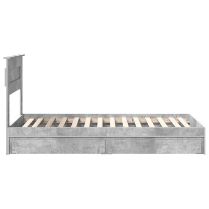 Storage Bed Concrete Grey 75 x 190 cm Engineered Wood