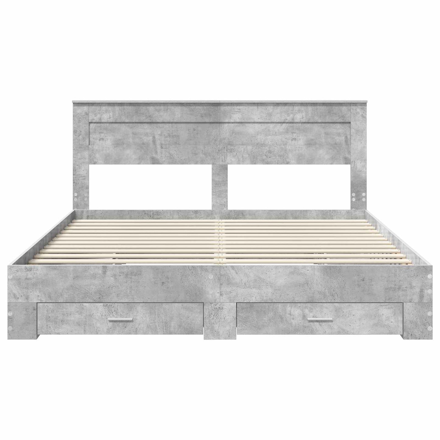 Bed Frame Concrete Grey 200 x 200 cm Engineered Wood