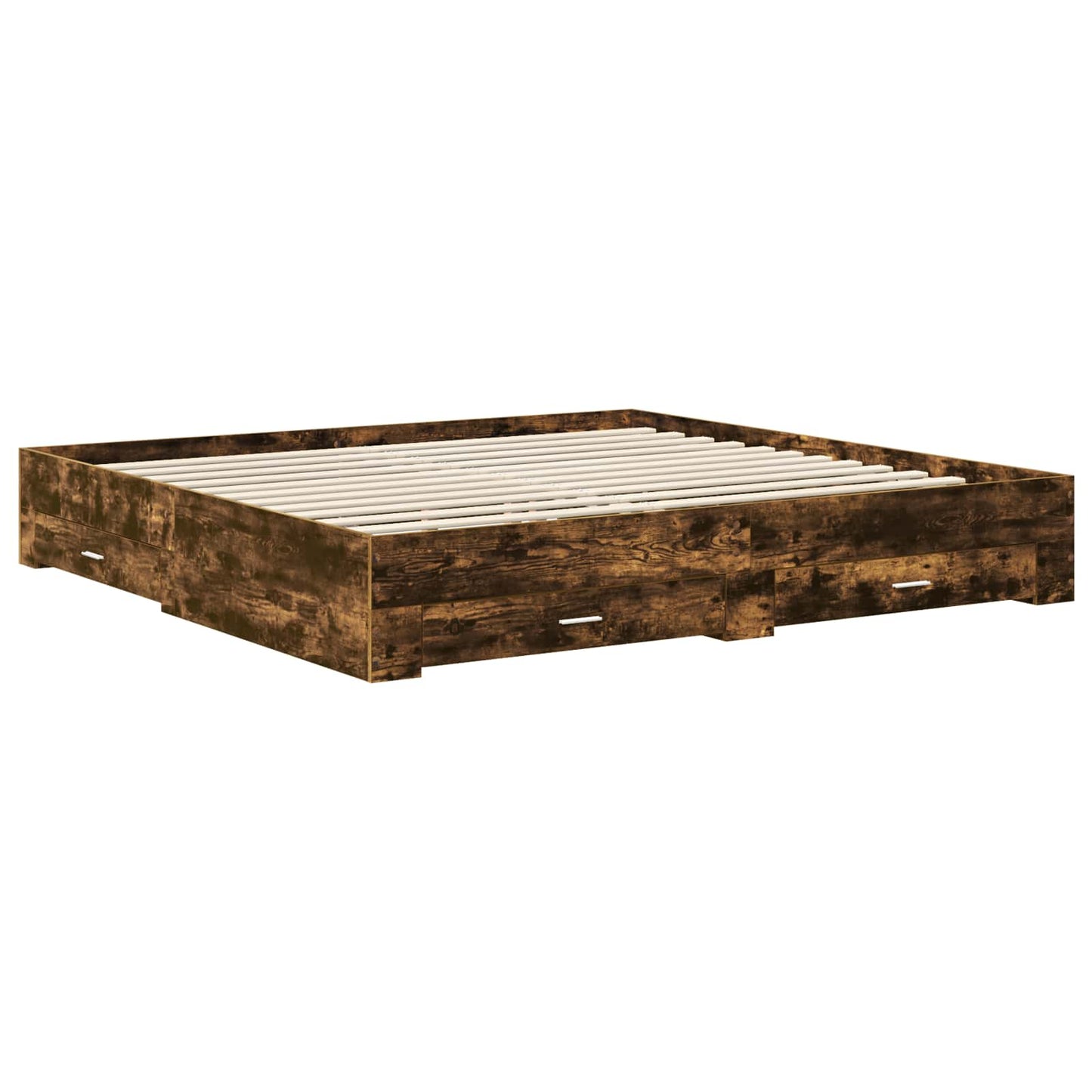 Bed Frame with Drawer Grey Sonoma 200 x 200 cm Engineered Wood