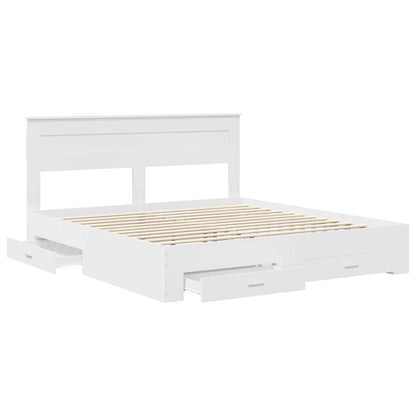 Bed Frame with Headboard White 180 x 200 cm Engineered Wood