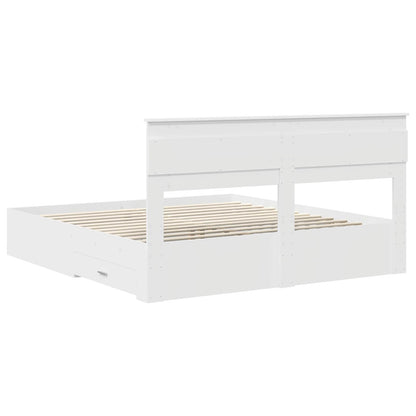 Bed Frame with Headboard White 180 x 200 cm Engineered Wood