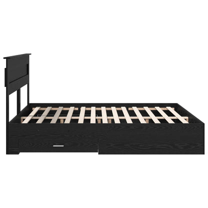 Bed Frame with Headboard Black Oak 180 x 200 cm Engineered Wood