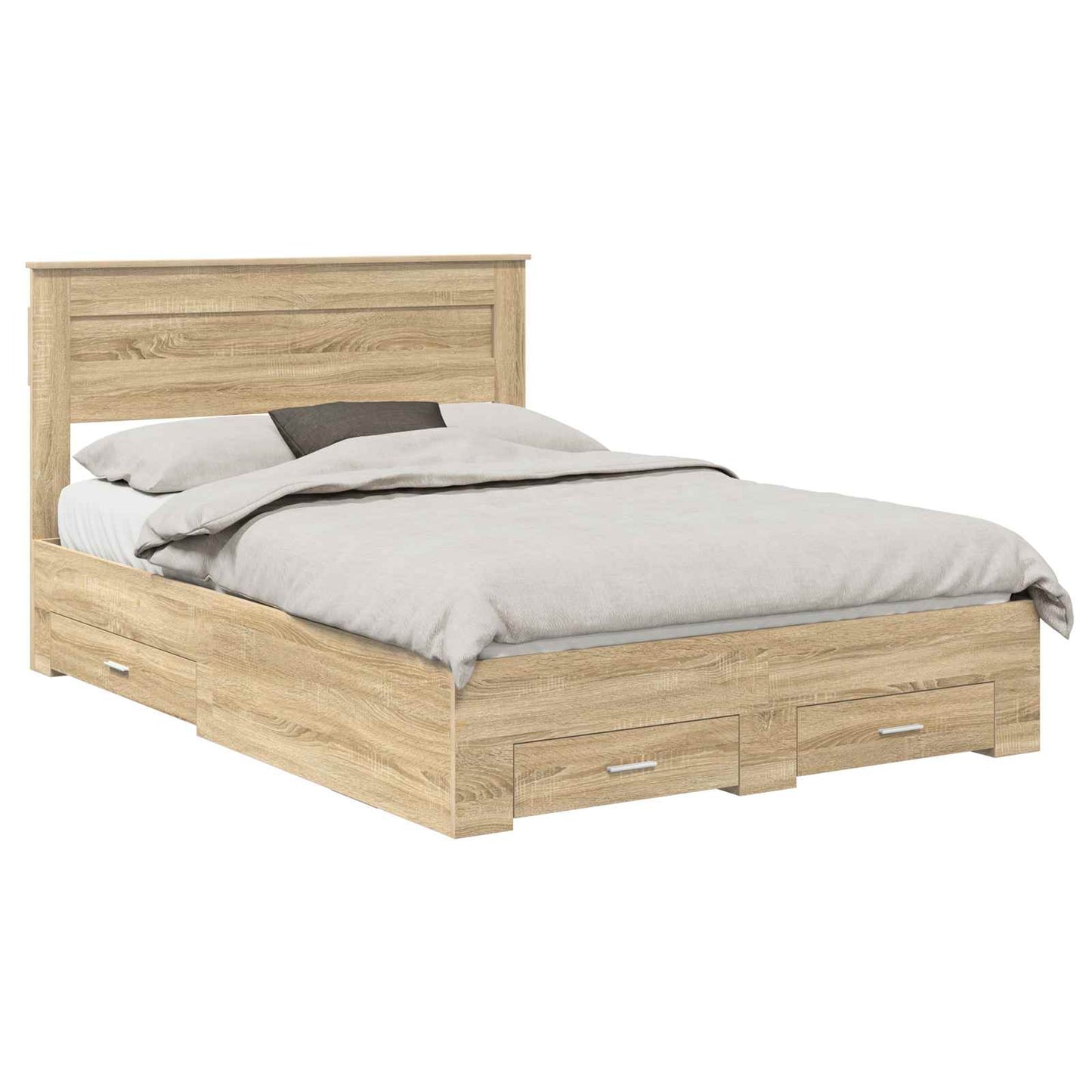 Bed Frame with Drawer with Headboard Manual Engineered Wood