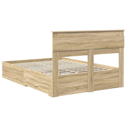 Bed Frame with Drawer with Headboard Manual Engineered Wood