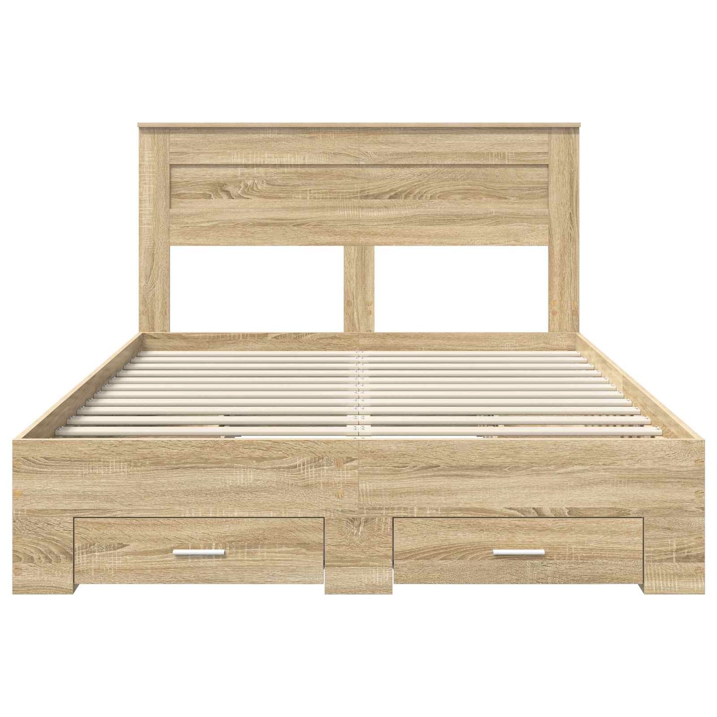 Bed Frame with Drawer with Headboard Manual Engineered Wood