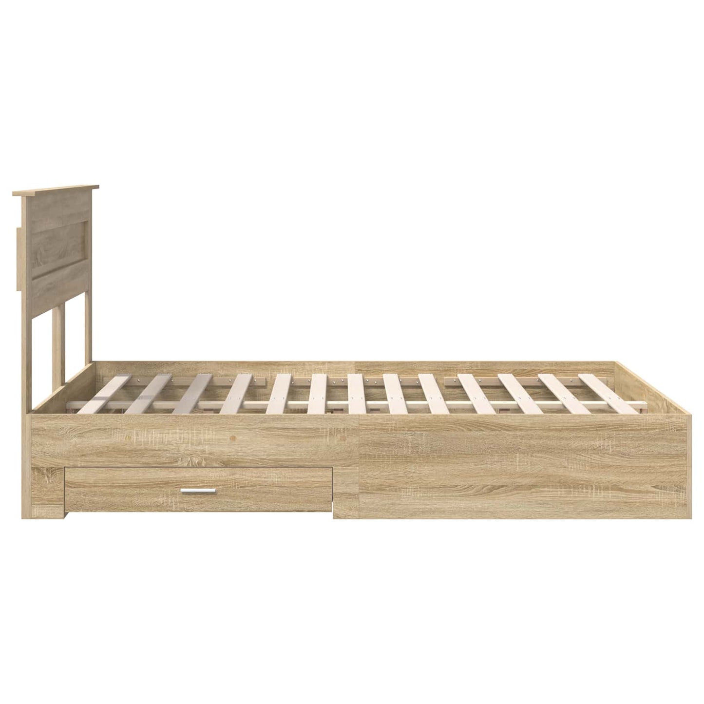 Bed Frame with Drawer with Headboard Manual Engineered Wood