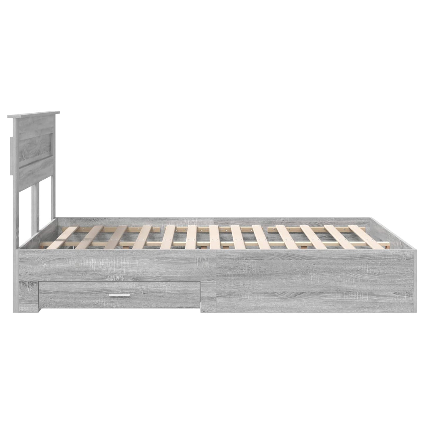 Bed Frame with Drawer Grey Sonoma 150 x 200 cm Engineered Wood