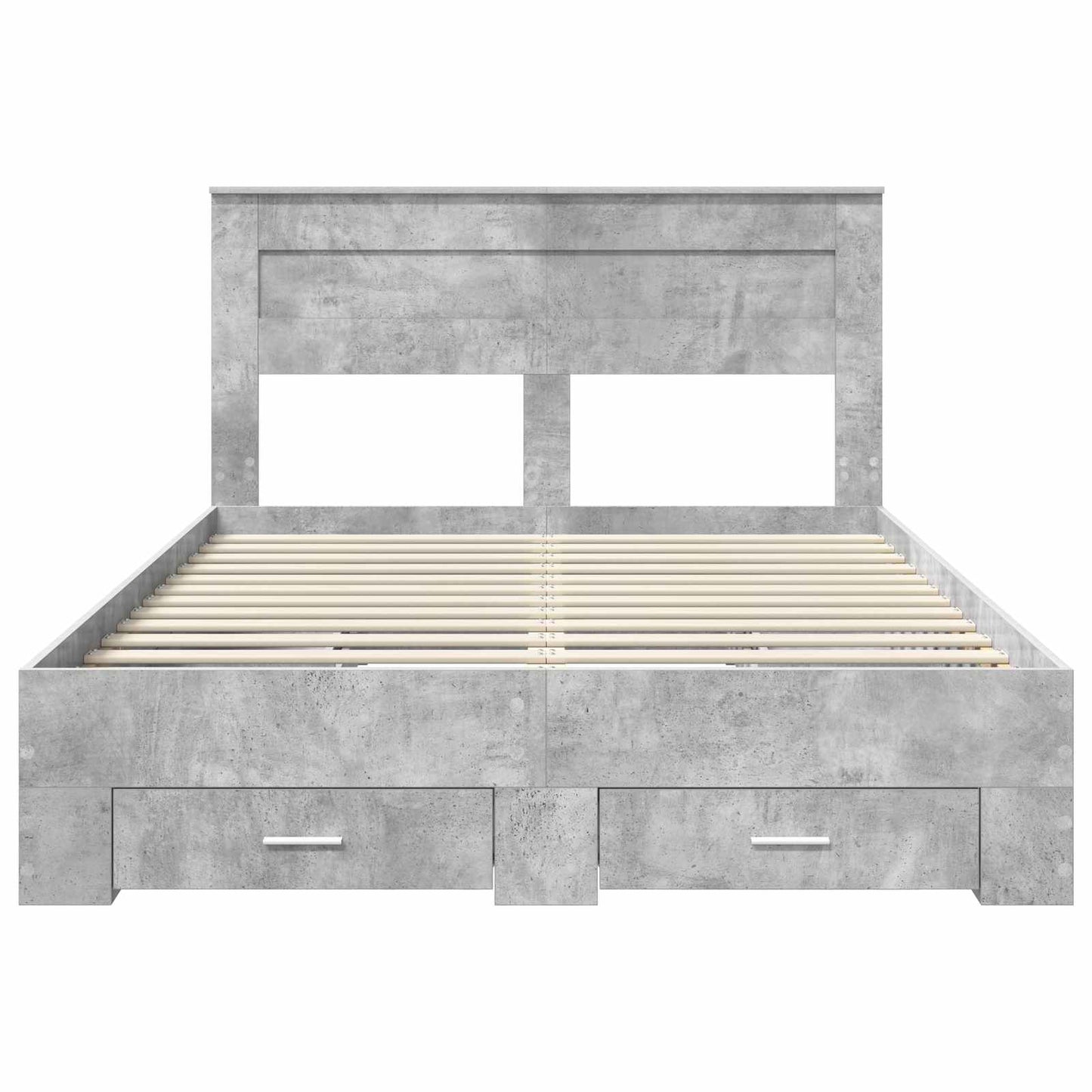 Bed Frame Concrete Grey 140 x 190 cm Engineered Wood