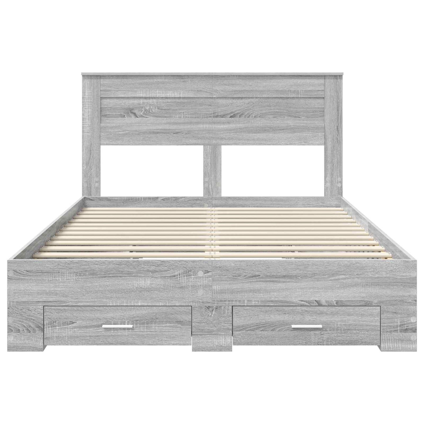 Bed Frame with Drawer Grey Sonoma 140 x 190 cm Engineered Wood