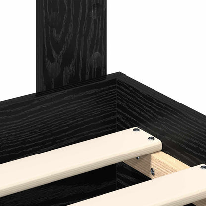 Bed Frame with Headboard Black Oak 135 x 190 cm Engineered Wood