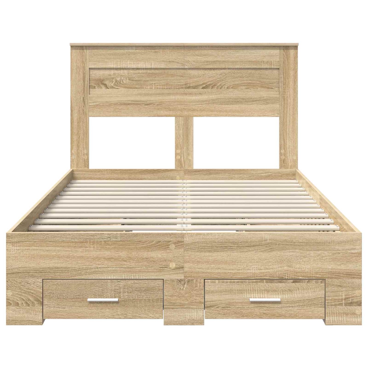 Bed Frame with Drawer Sonoma Oak 135 x 190 cm Engineered Wood