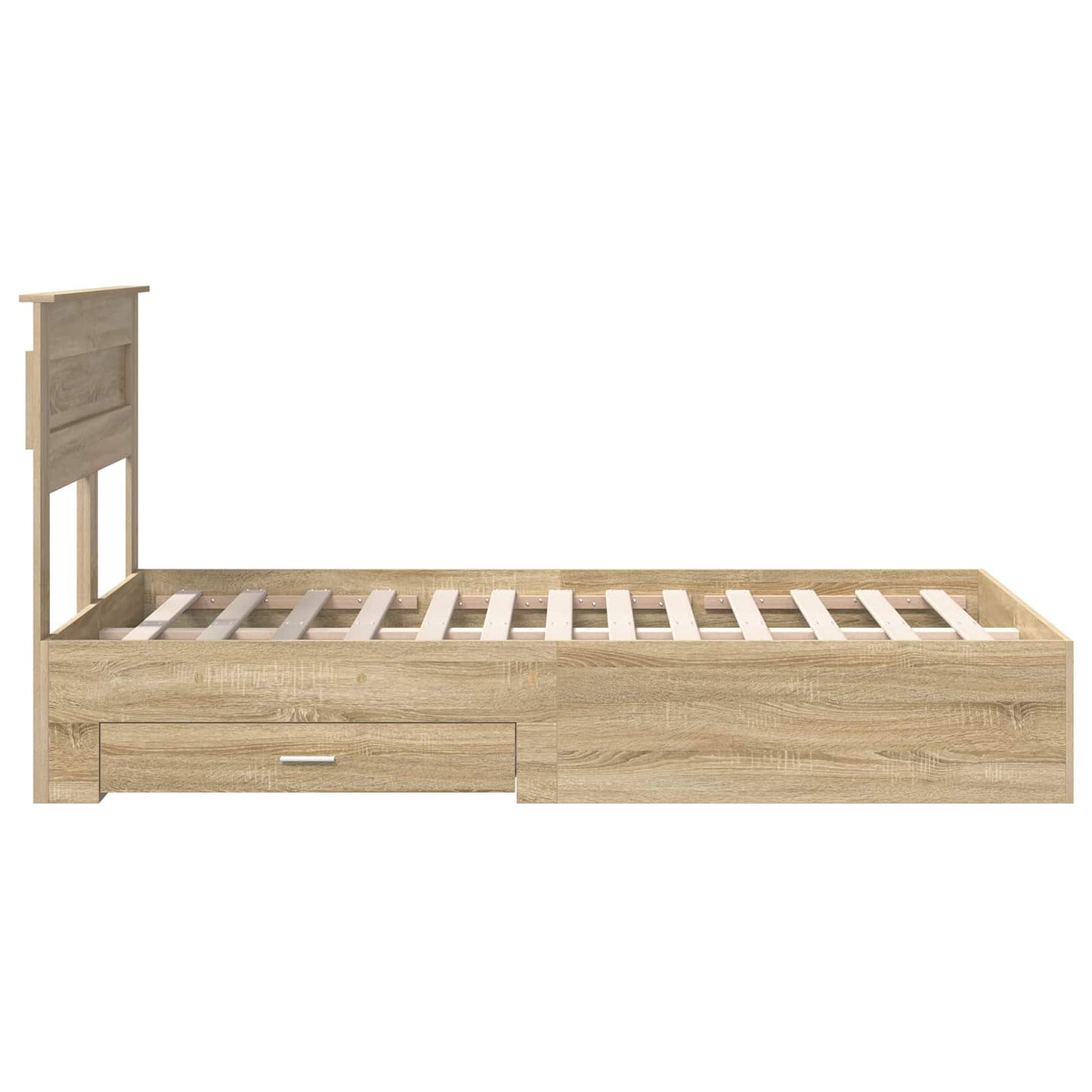 Bed Frame with Drawer Sonoma Oak 135 x 190 cm Engineered Wood