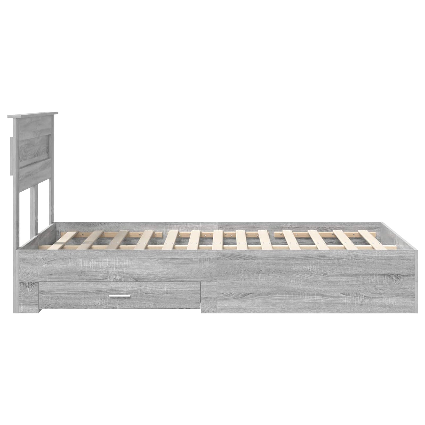 Bed Frame with Drawer Grey Sonoma 120 x 190 cm Engineered Wood
