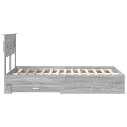 Bed Frame with Drawer Grey Sonoma 120 x 190 cm Engineered Wood